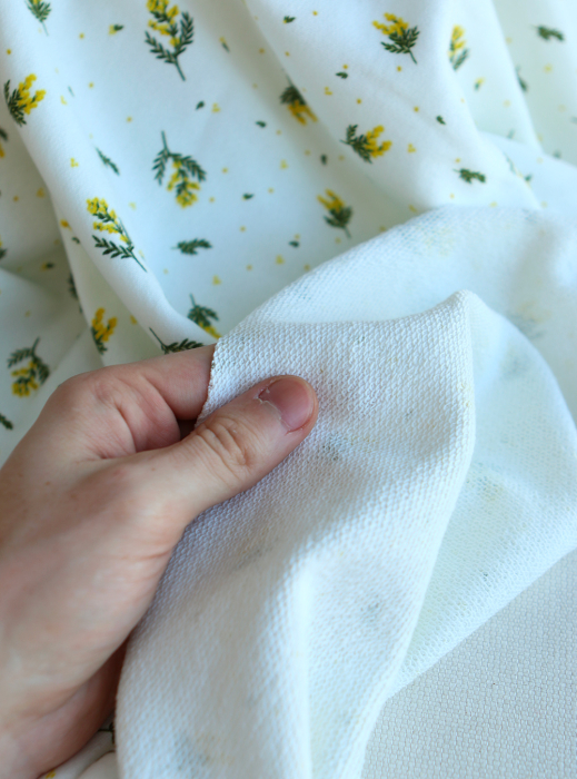 Mimosa - Sweat mélange de coton bouclettes motif exclusif Mimosa allégé