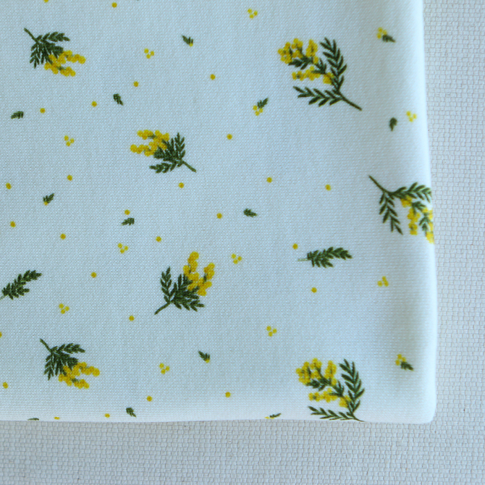 Mimosa - Sweat mélange de coton bouclettes motif exclusif Mimosa allégé