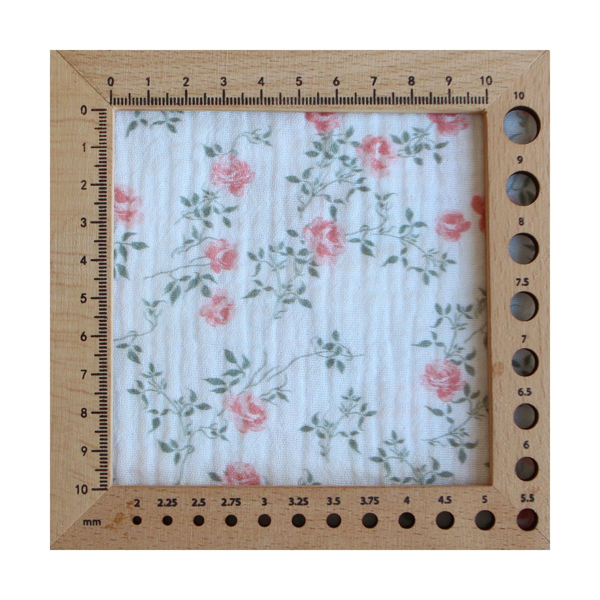 Marcelle - Double gaze coton BIO Exclusif blanc motif fleuri vert et rose Marcelle - Double gaze coton BIO Exclusif blanc motif fleuri vert et rose