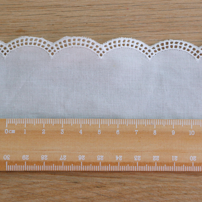 Galon coton broderie blanc 35mm x1m
