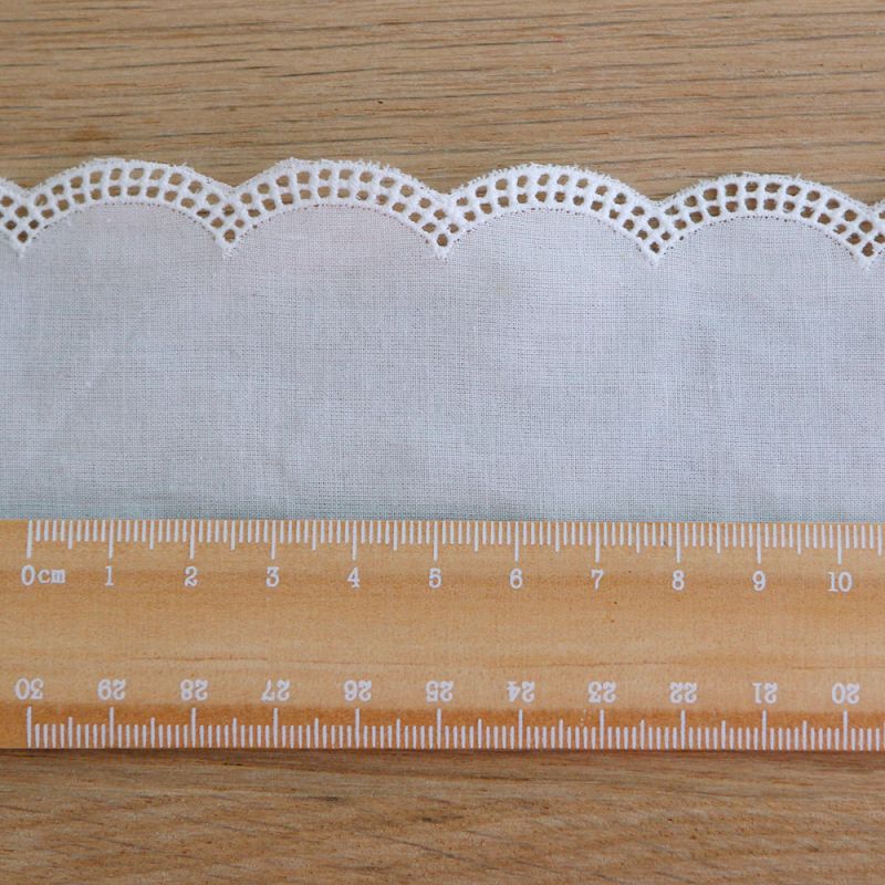 Galon coton broderie blanc 35mm x1m