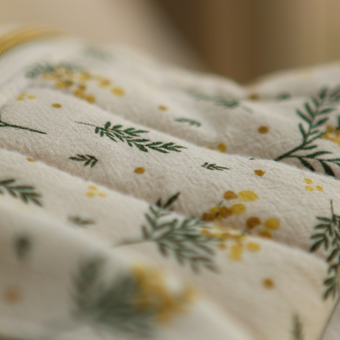 Mimosa - Coton lavé bio motif exclusif mimosa