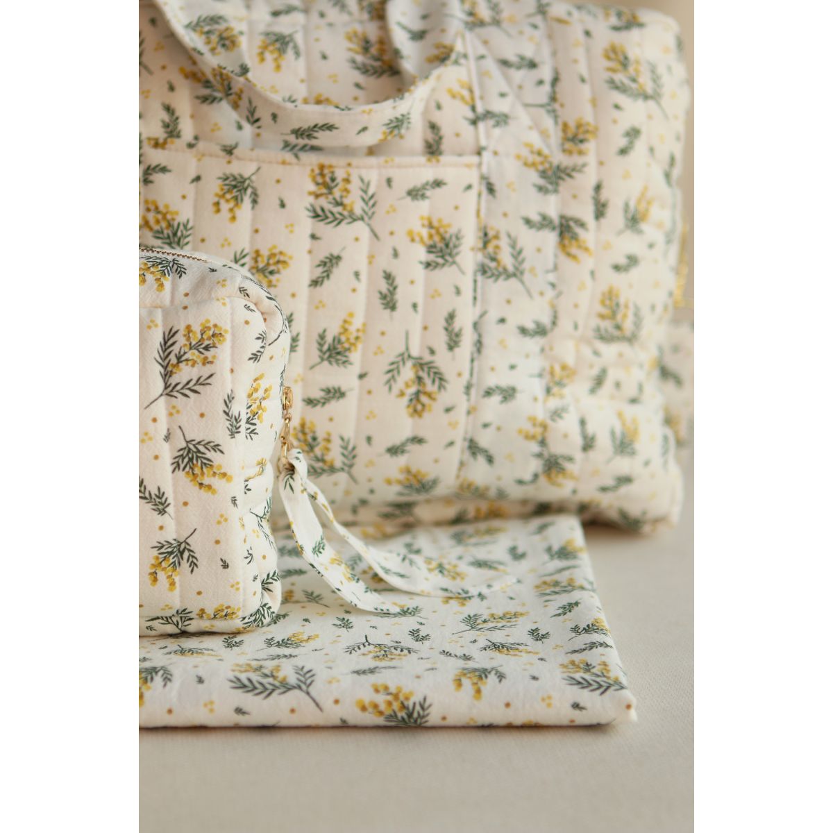 Mimosa - Coton lavé bio motif exclusif mimosa Mimosa - Coton lavé bio motif exclusif mimosa