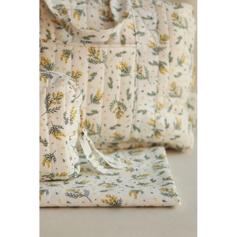 Mimosa - Coton lavé bio motif exclusif mimosa