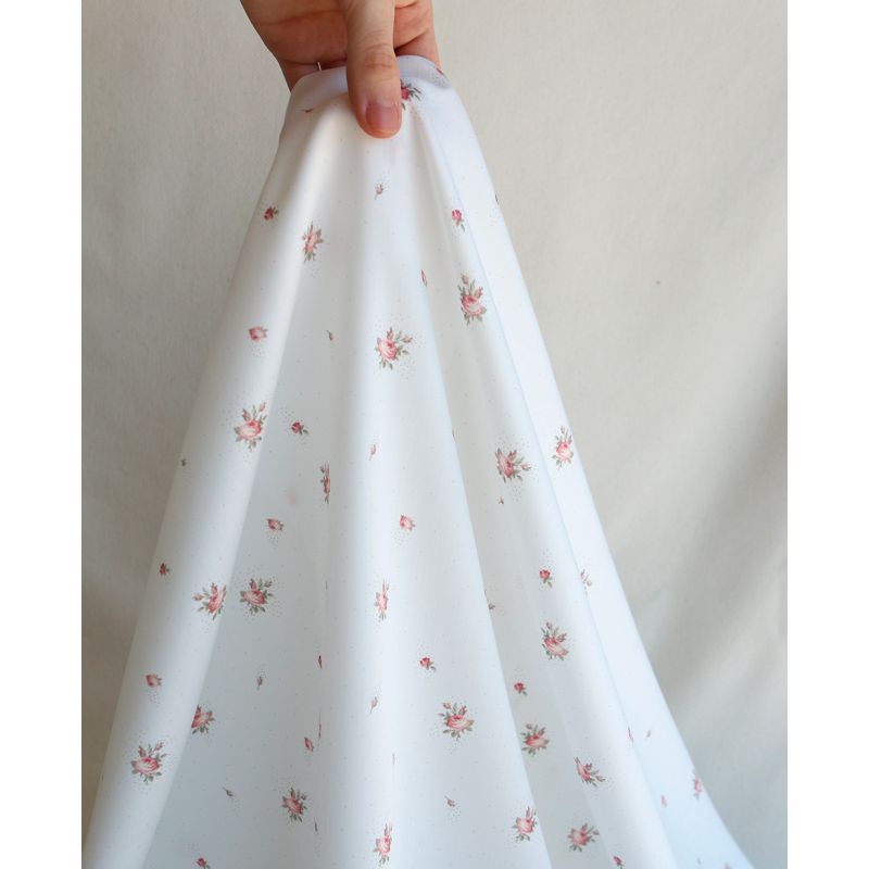 Christine - Batiste de coton douce à imprimé exclusif fleuri vert et rose