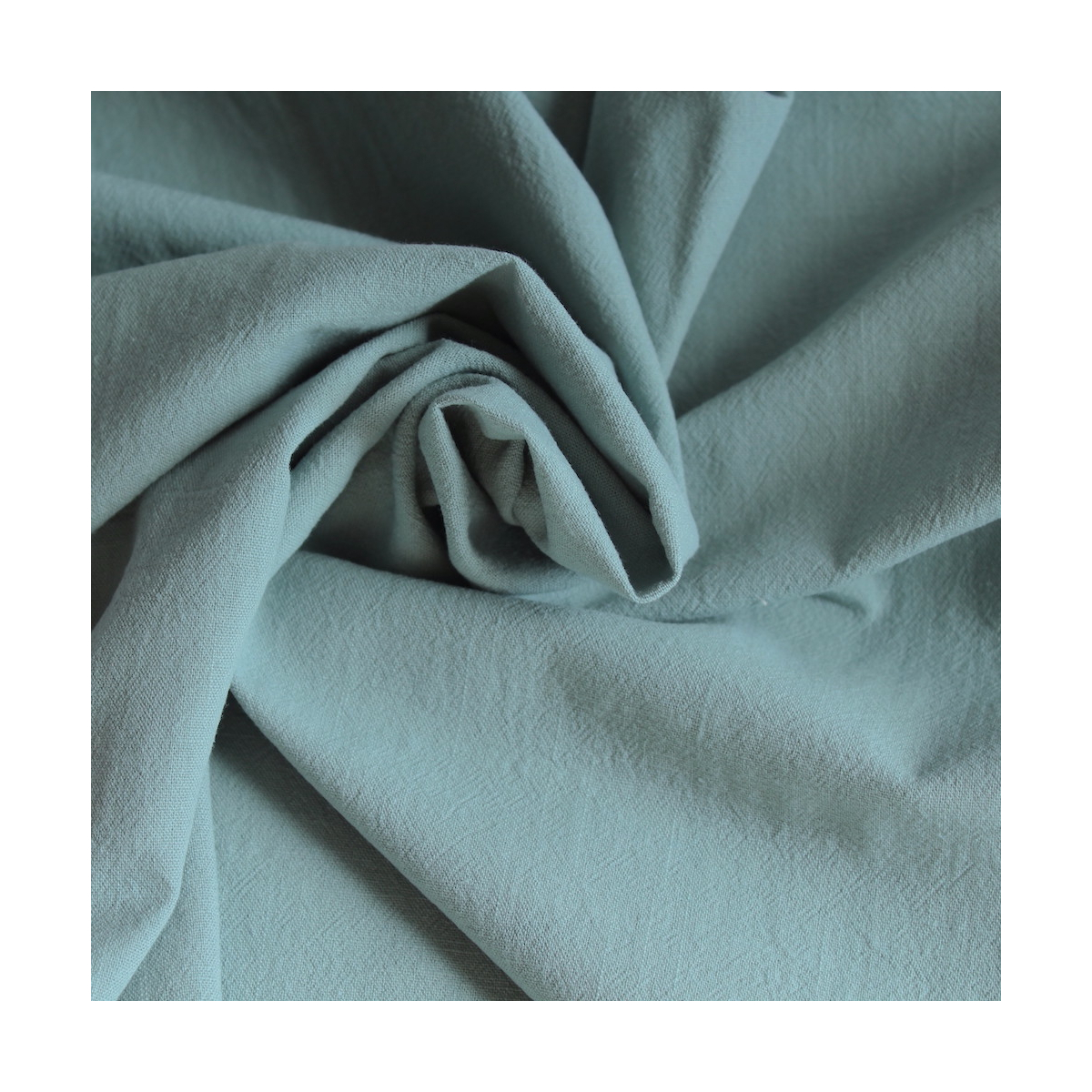 Coton lavé bio coloris vert sauge claire Coton lavé bio coloris vert sauge claire