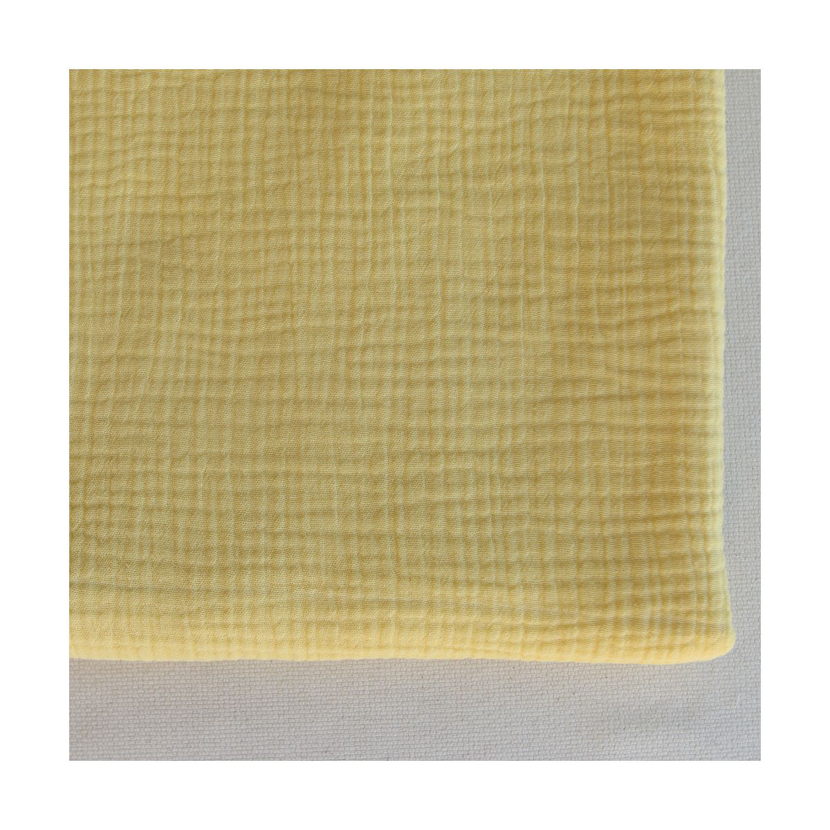 Double gaze de coton unie jaune lemon tendre Double gaze de coton unie jaune lemon tendre