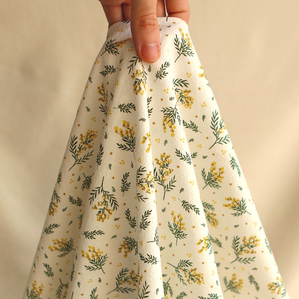 Mimosa - Coton lavé bio motif exclusif mimosa Mimosa - Coton lavé bio motif exclusif mimosa