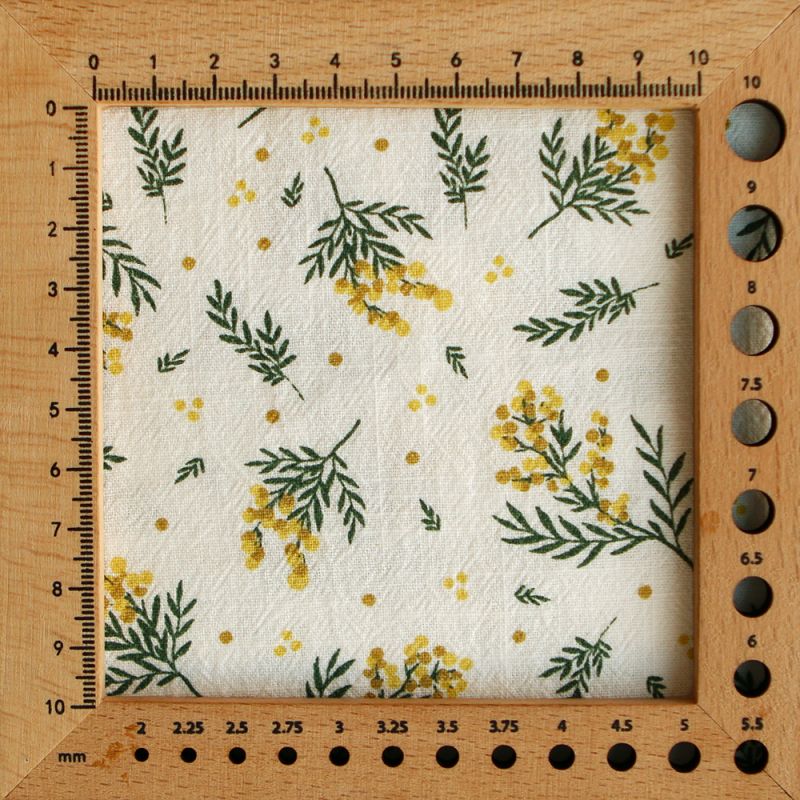 Mimosa - Coton lavé bio motif exclusif mimosa Mimosa - Coton lavé bio motif exclusif mimosa