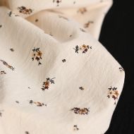 Laure - Coton lavé bio coloris vanille motif cuir Laure - Coton lavé bio coloris vanille motif cuir