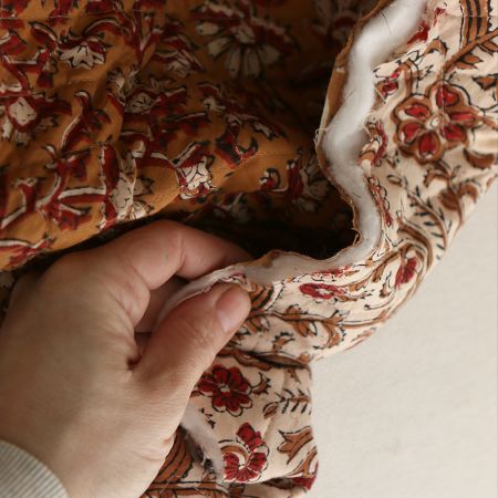 copy of Kamala - Tissu indien matelassé double face coton hand block teal largeur 100cm