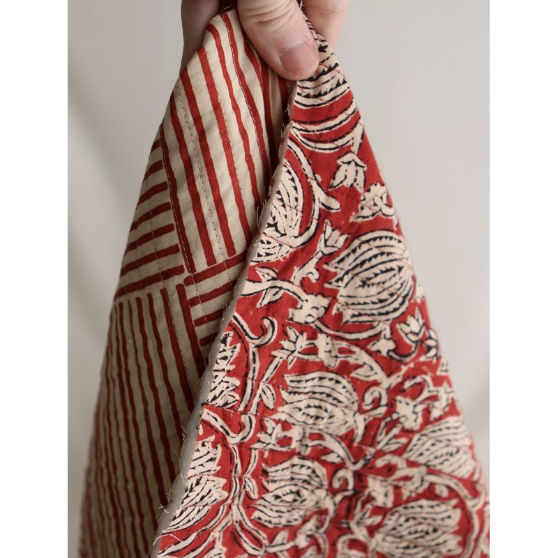 copy of Kajal - Tissu indien matelassé double face coton hand block teal largeur 100cm