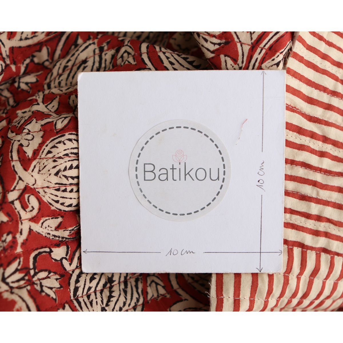 copy of Kajal - Tissu indien matelassé double face coton hand block teal largeur 100cm