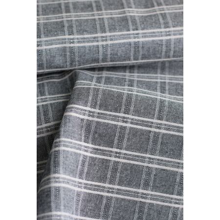 Tissu coton et viscose texturé quadrillage blanc et noir Tissu coton et viscose texturé quadrillage blanc et noir