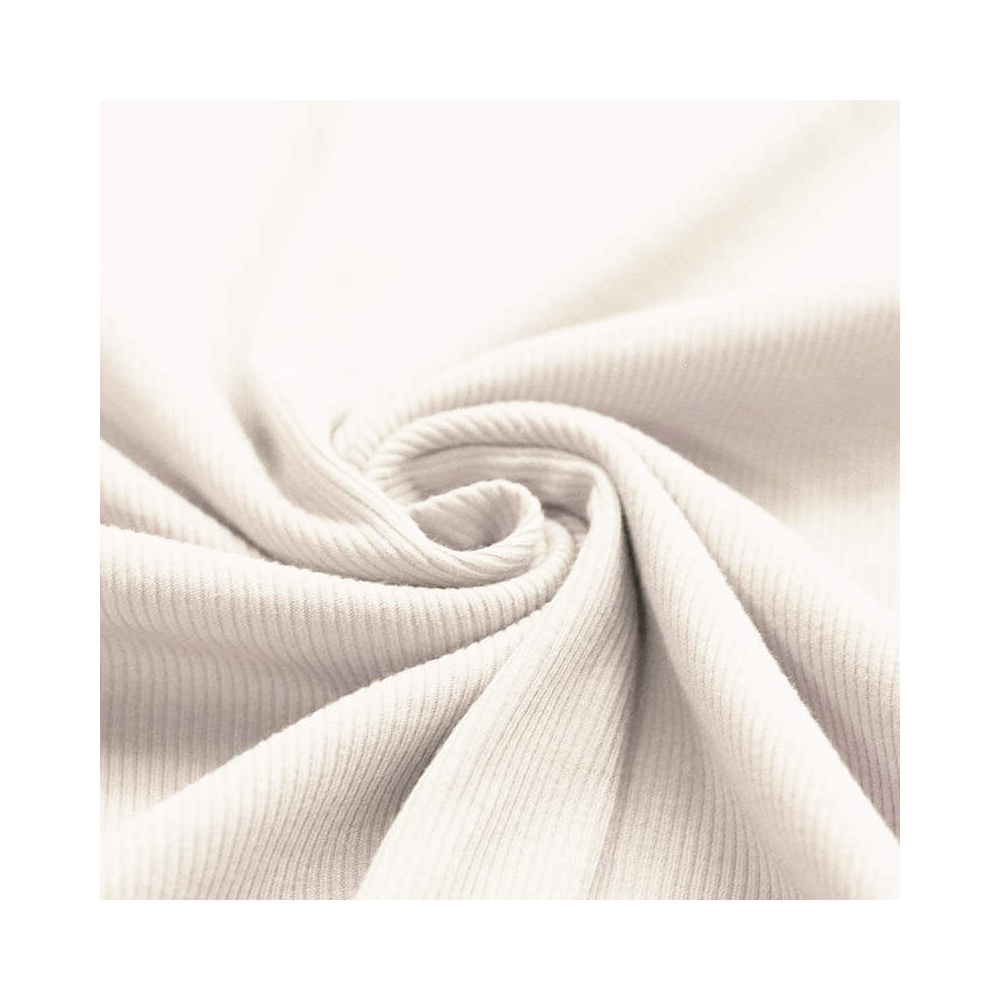 Jersey coton côtes fines coloris lait Qualité Oeko-tex - 1 Jersey coton côtes fines coloris lait Qualité Oeko-tex - 1