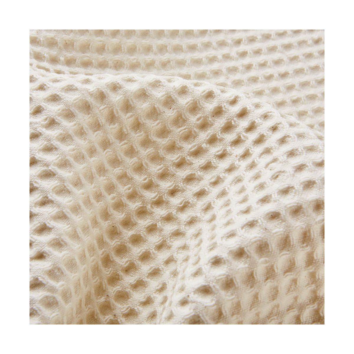 Tissu éponge nid d'abeille % coton Bio organique écru