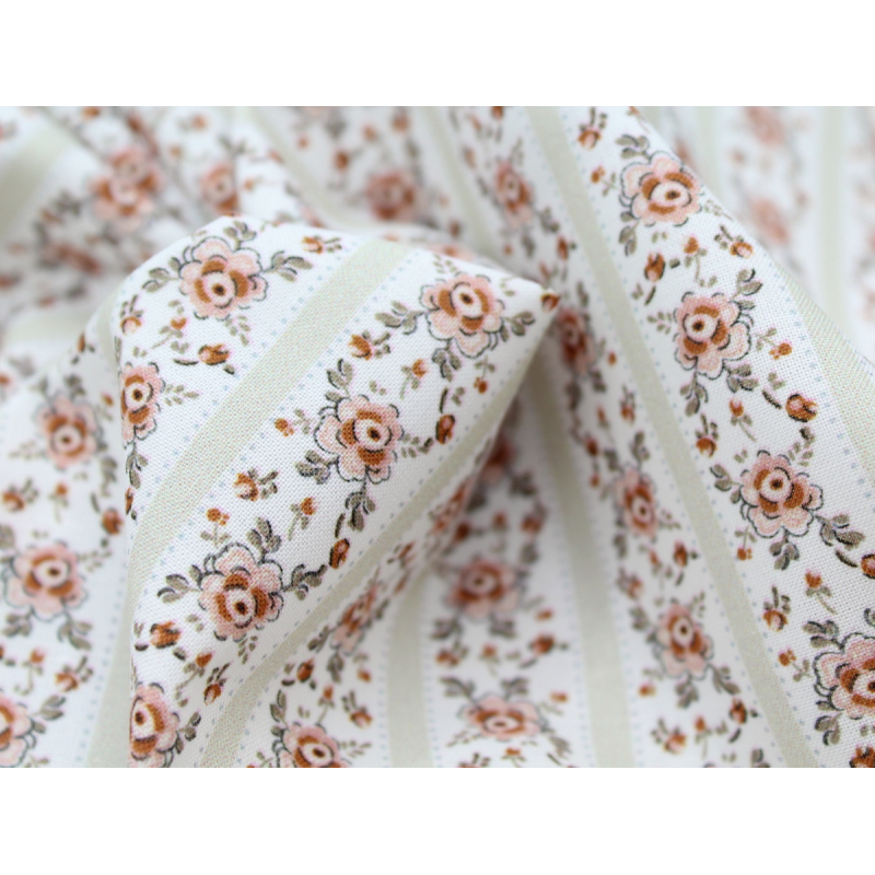 Popeline de coton imprimé fleuri vert tendre