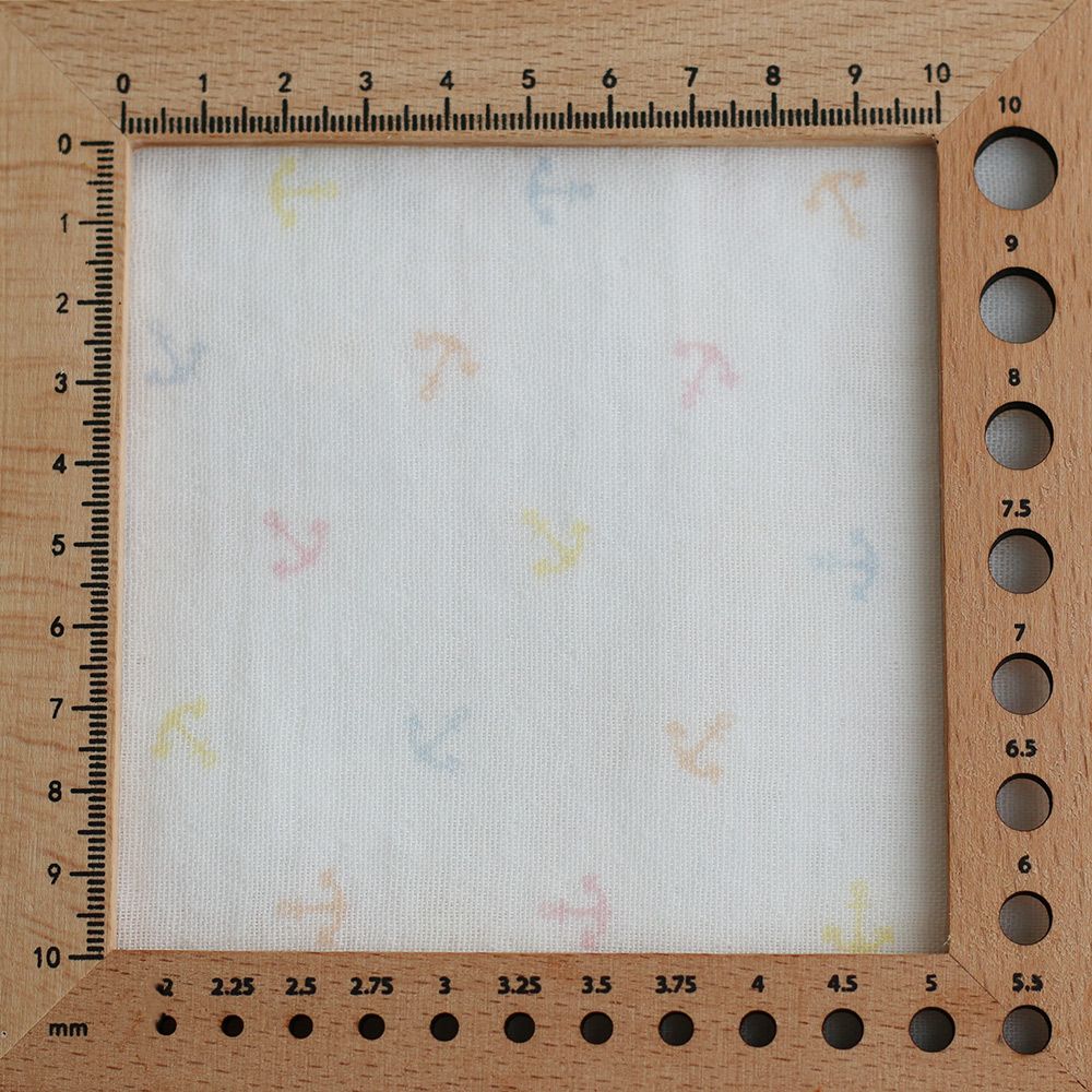 copy of Clémence - Double gaze de coton BIO blanc motif fleuri bleu