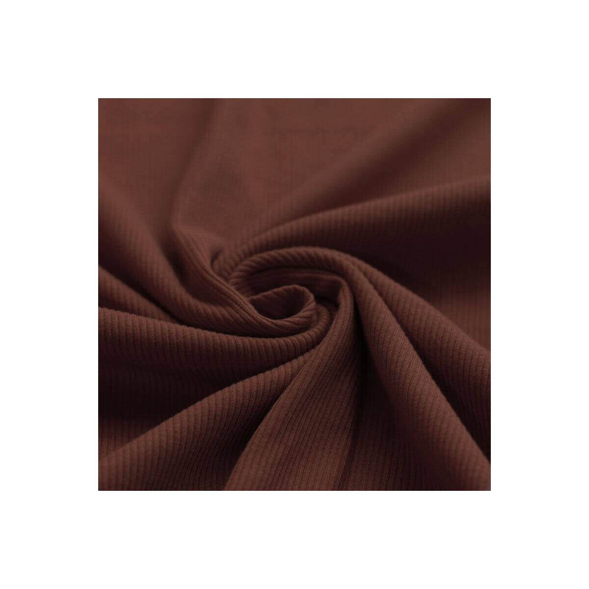 Jersey coton côtes fines coloris marron