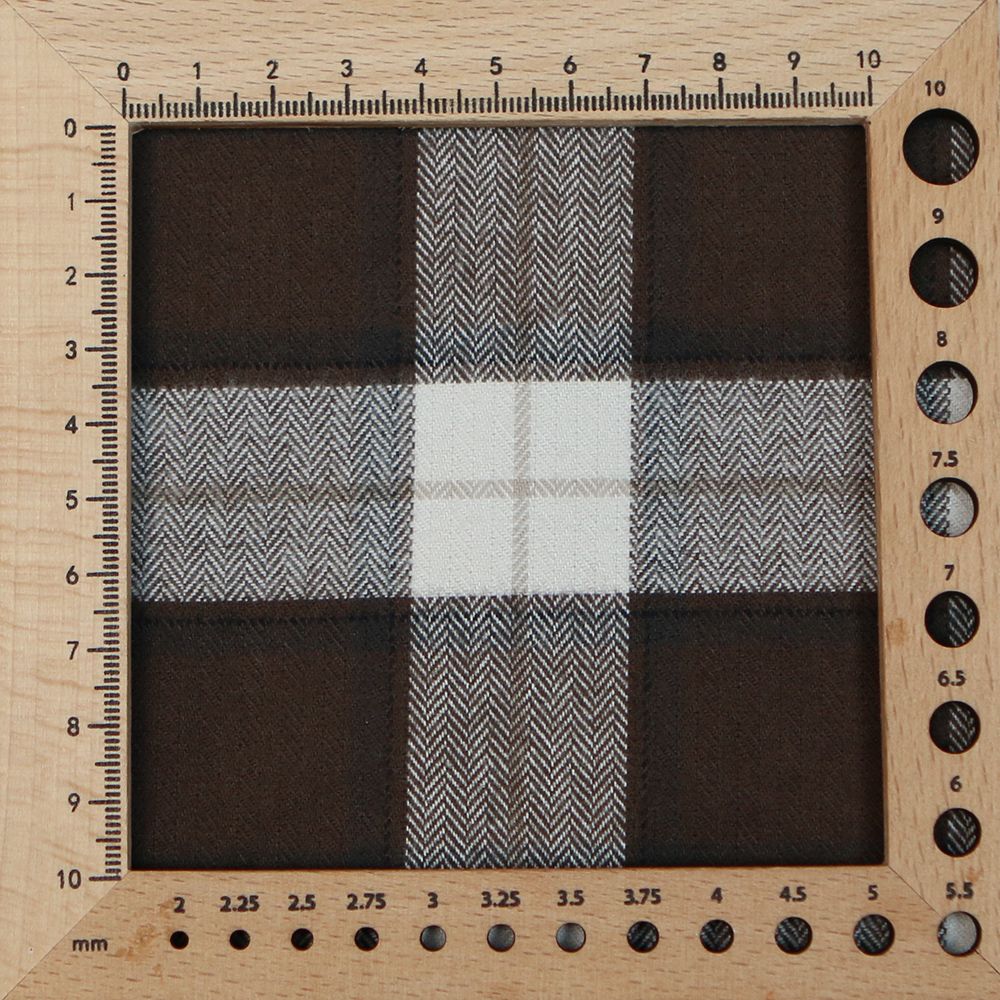 Chester - Coton gratté organique tissage quadrillage marron