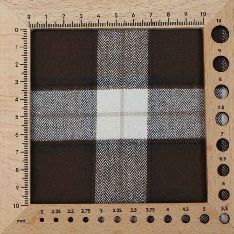 Chester - Coton gratté organique tissage quadrillage marron