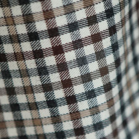 Douglas - Coton gratté organique vichy écru beige et marron