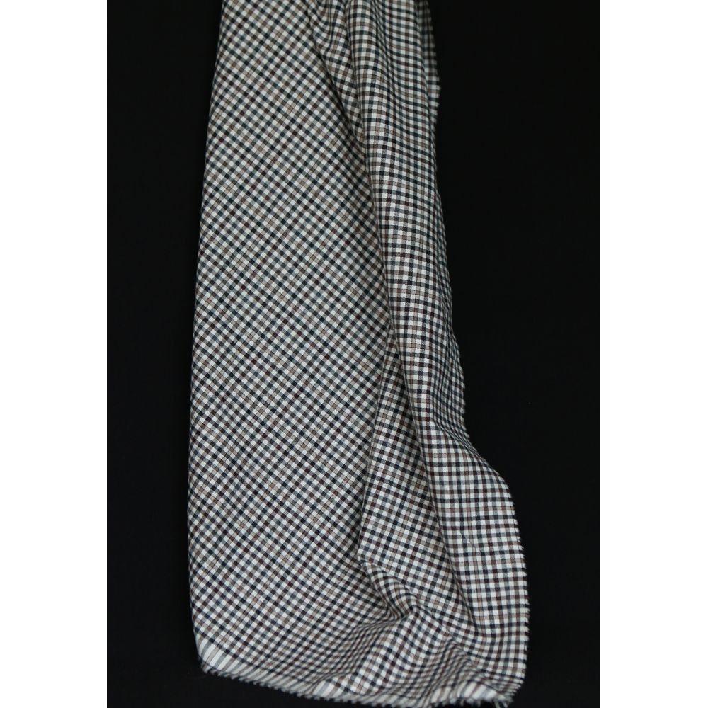 Douglas - Coton gratté organique vichy écru beige et marron