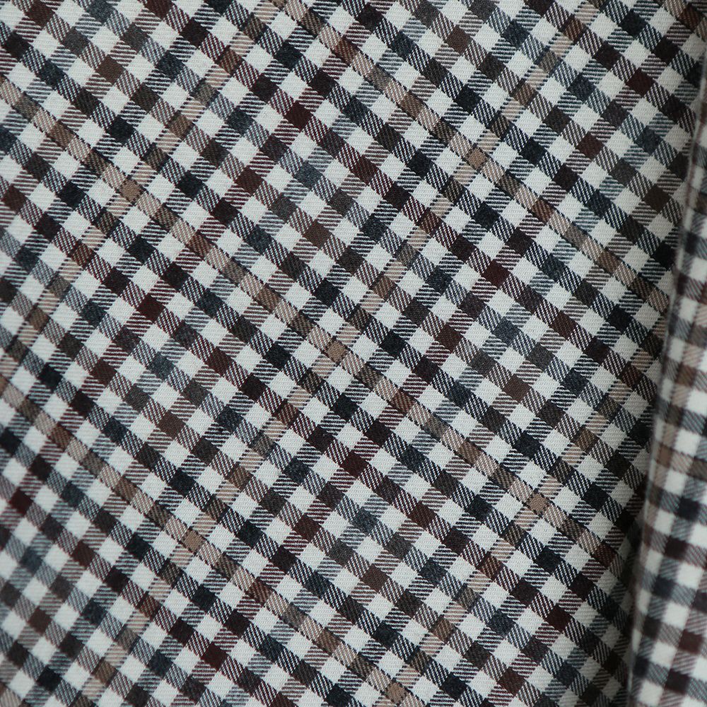 Douglas - Coton gratté organique vichy écru beige et marron