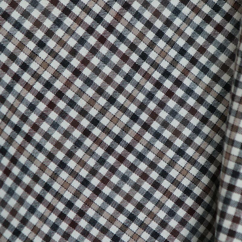 Douglas - Coton gratté organique vichy écru beige et marron