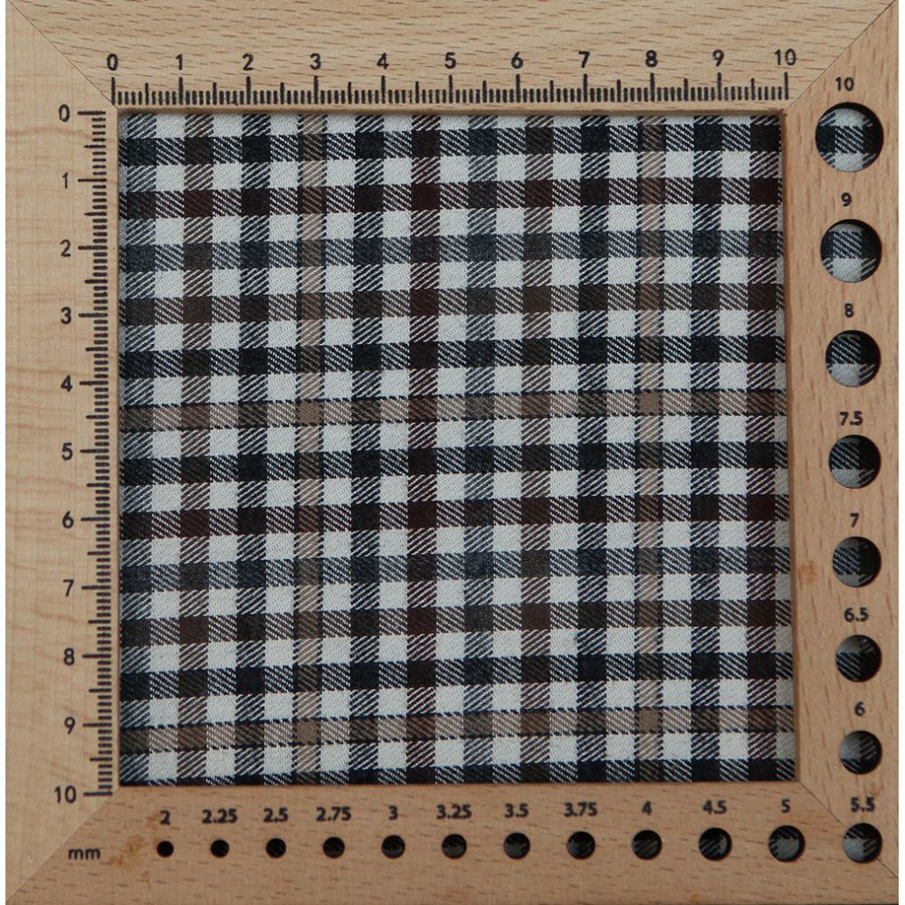 Douglas - Coton gratté organique vichy écru beige et marron