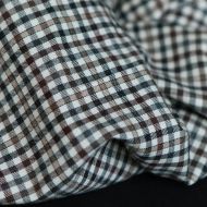 Douglas - Coton gratté organique vichy écru beige et marron