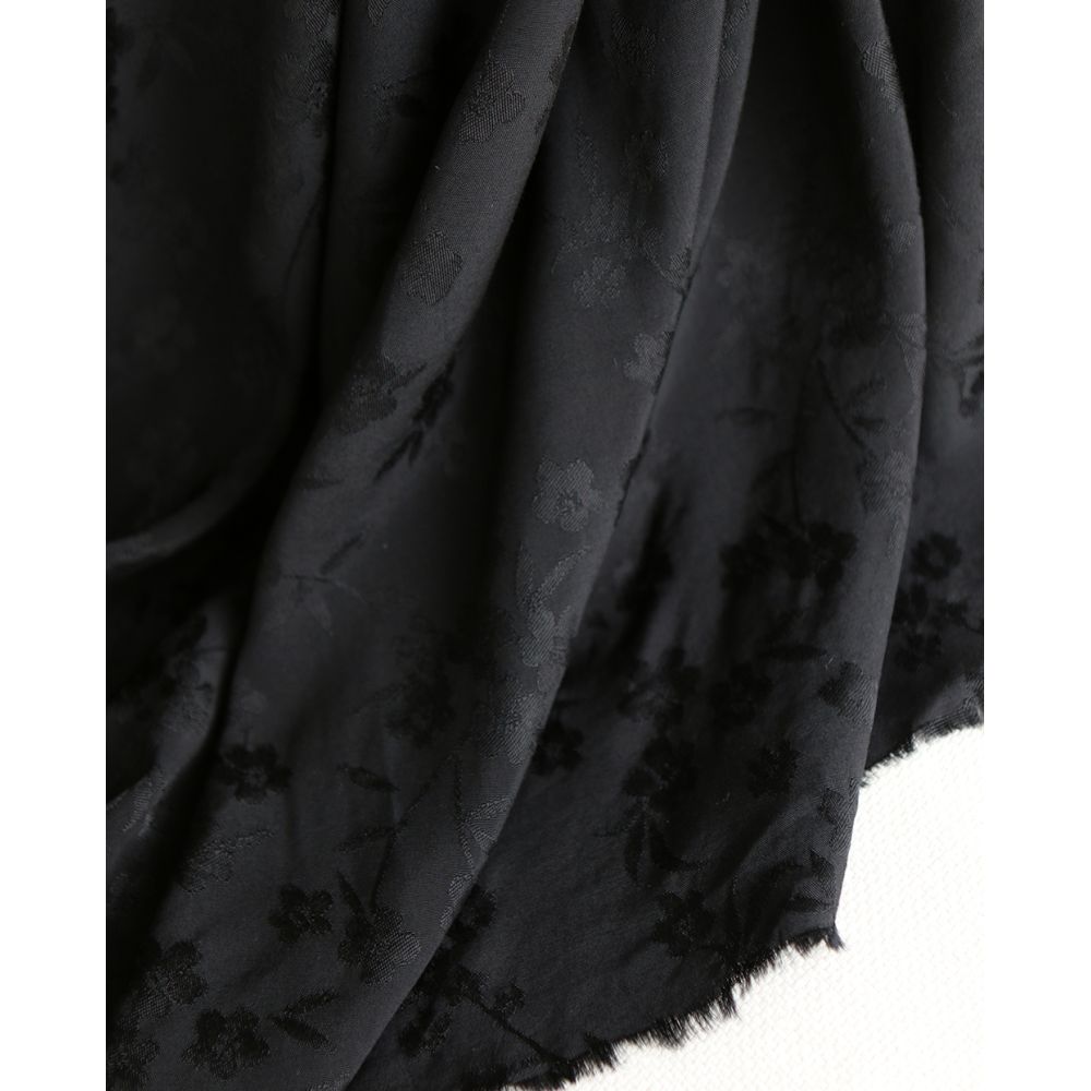 Jasmine - Viscose tissage jacquard fleuri noir