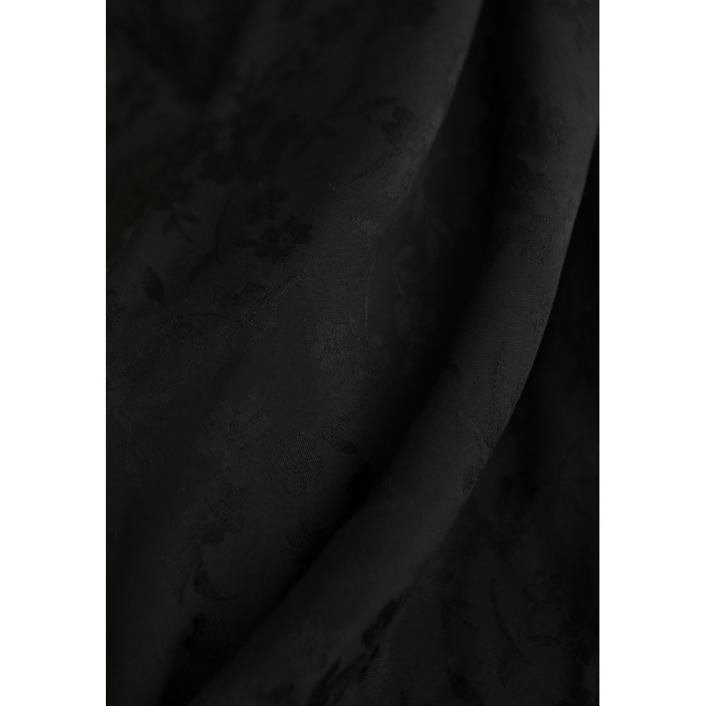 Jasmine - Viscose tissage jacquard fleuri noir