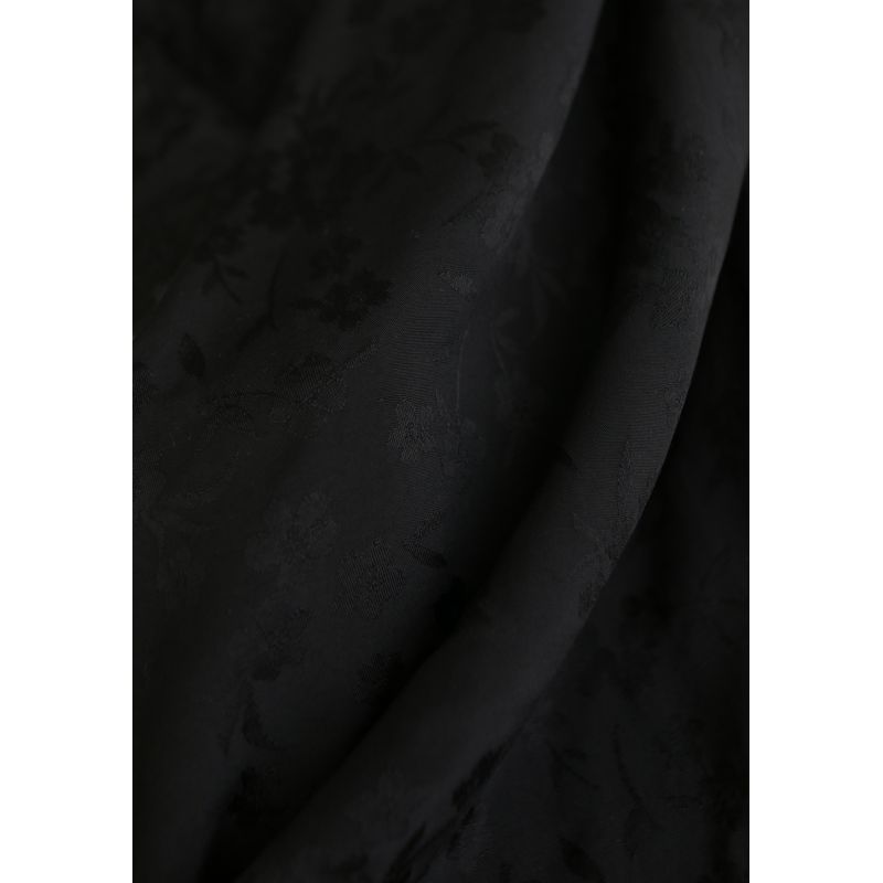 Jasmine - Viscose tissage jacquard fleuri noir