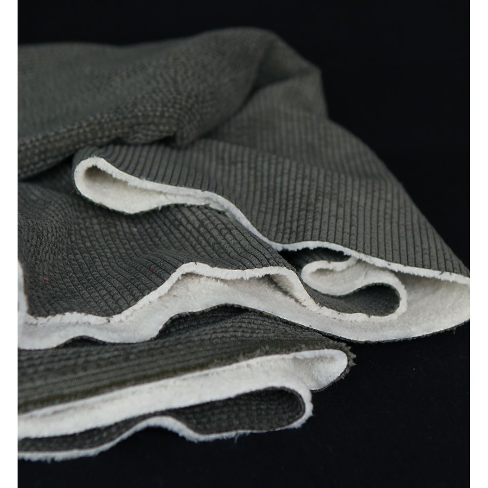 Norton - Velours à côtes doublé moumoute / fourrure kaki foncé