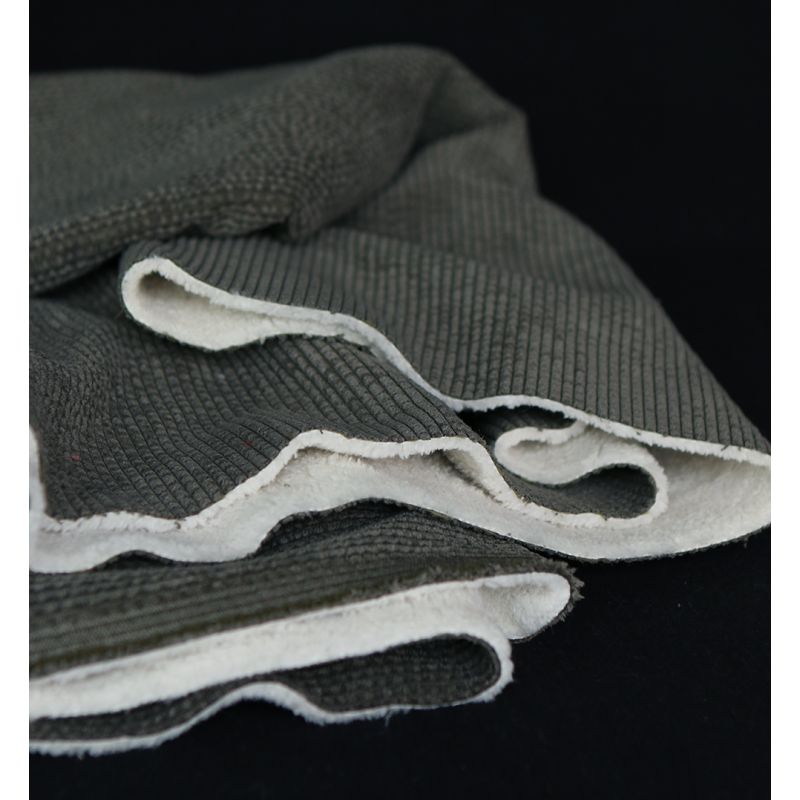 Norton - Velours à côtes doublé moumoute / fourrure kaki foncé