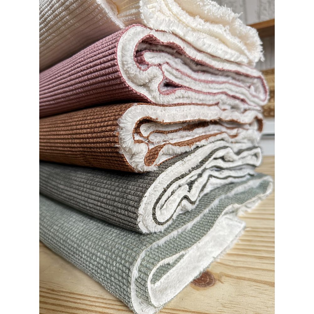 Norton - Velours à côtes doublé moumoute / fourrure kaki foncé