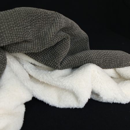 Norton - Velours à côtes doublé moumoute / fourrure kaki foncé