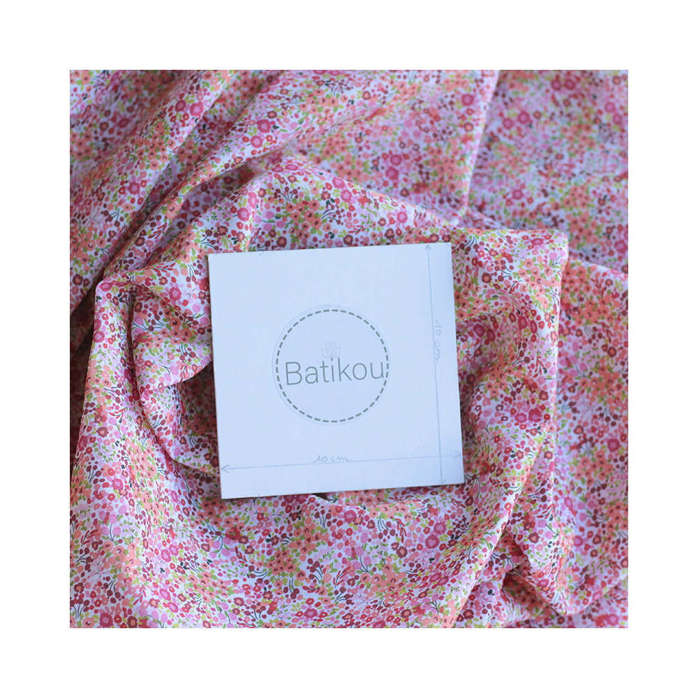 copy of Selma - Batiste de coton bio SILKYNE à imprimé fleuri coquelicot