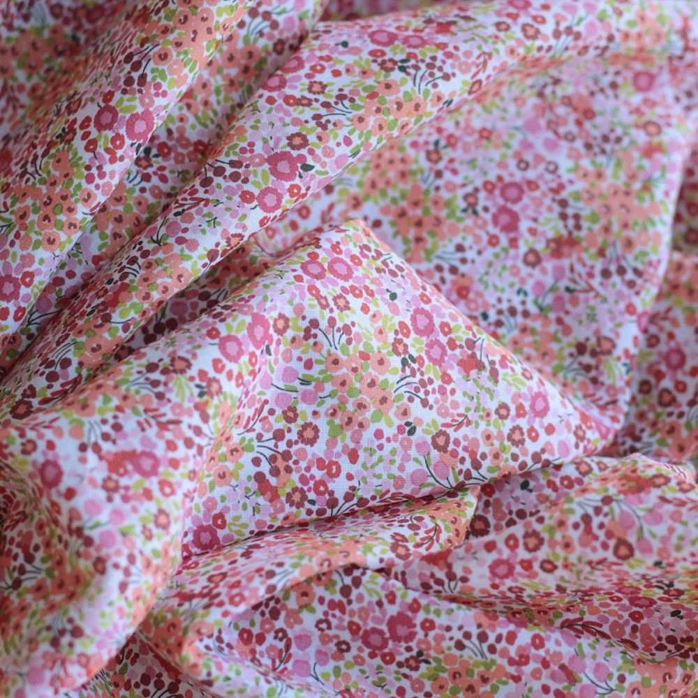 copy of Selma - Batiste de coton bio SILKYNE à imprimé fleuri coquelicot