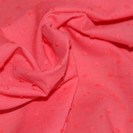 Plumetis de coton coloris corail