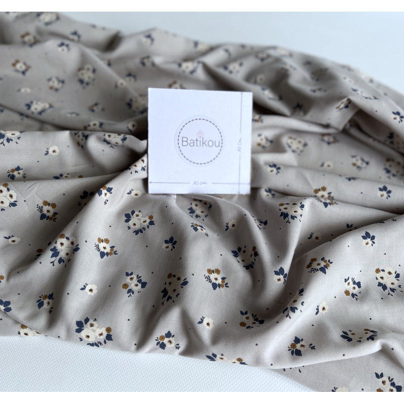 ROZEN - Batiste de coton BIO imprimé exclusif / SILKYNE