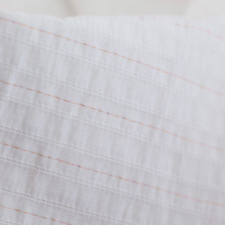 Tissu coton texturé / jacquard lurex métallisé rose