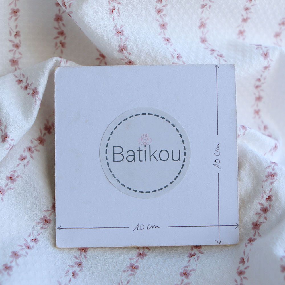 Alicia - Tissu coton texturé imprimé bois de rose