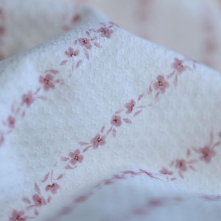 Alicia - Tissu coton texturé imprimé bois de rose