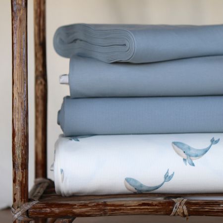 French terry bouclettes coton / sweat coloris bleu orage French terry bouclettes coton / sweat coloris bleu orage