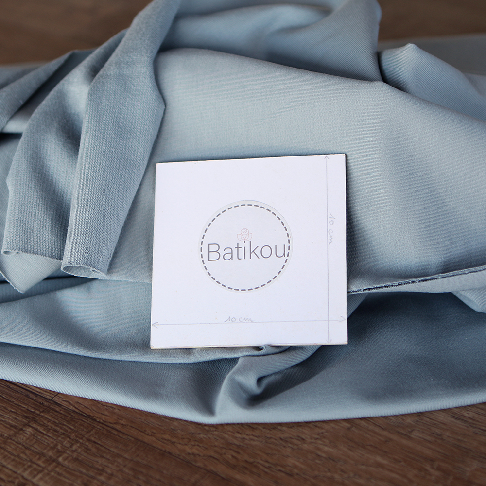 French terry bouclettes coton / sweat coloris bleu orage