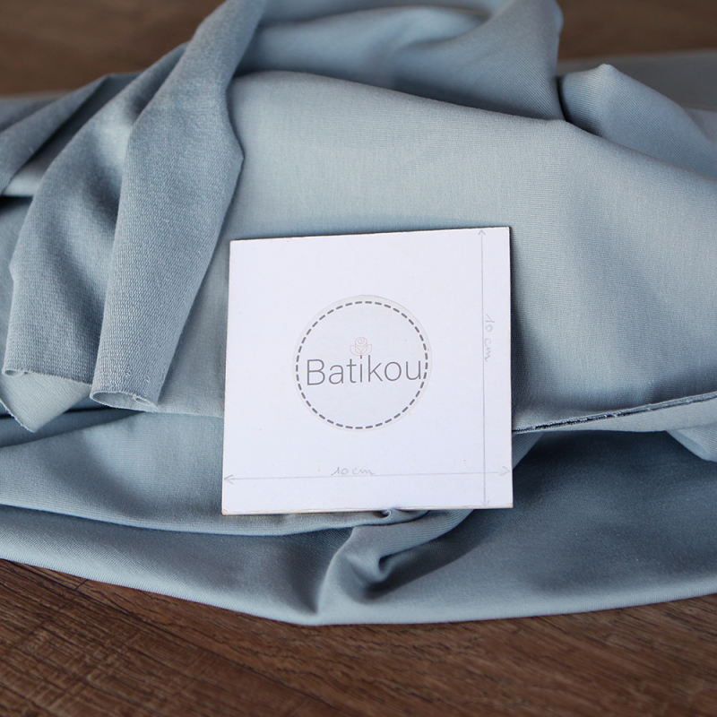 French terry bouclettes coton / sweat coloris bleu orage