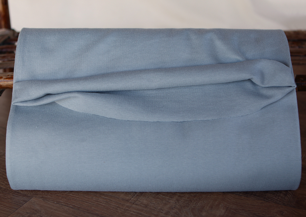 Bord côte tubulaire coton coloris bleu orage