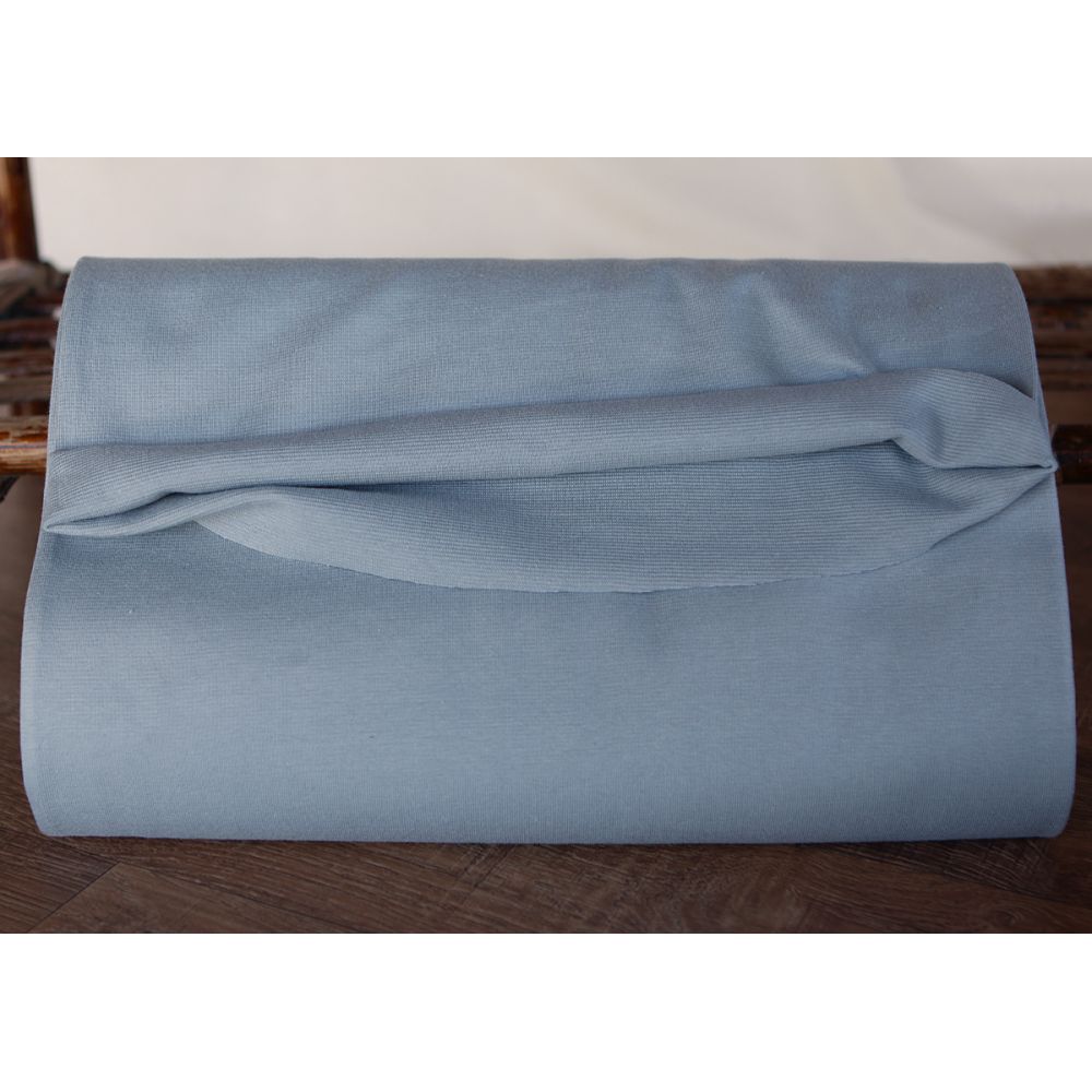 Bord côte tubulaire coton coloris bleu orage